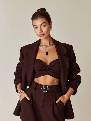 Autumn Blazers 2025 Women's Decent Minimalism Plain Long Sleeve Shawl Collar Office Lady Blazers