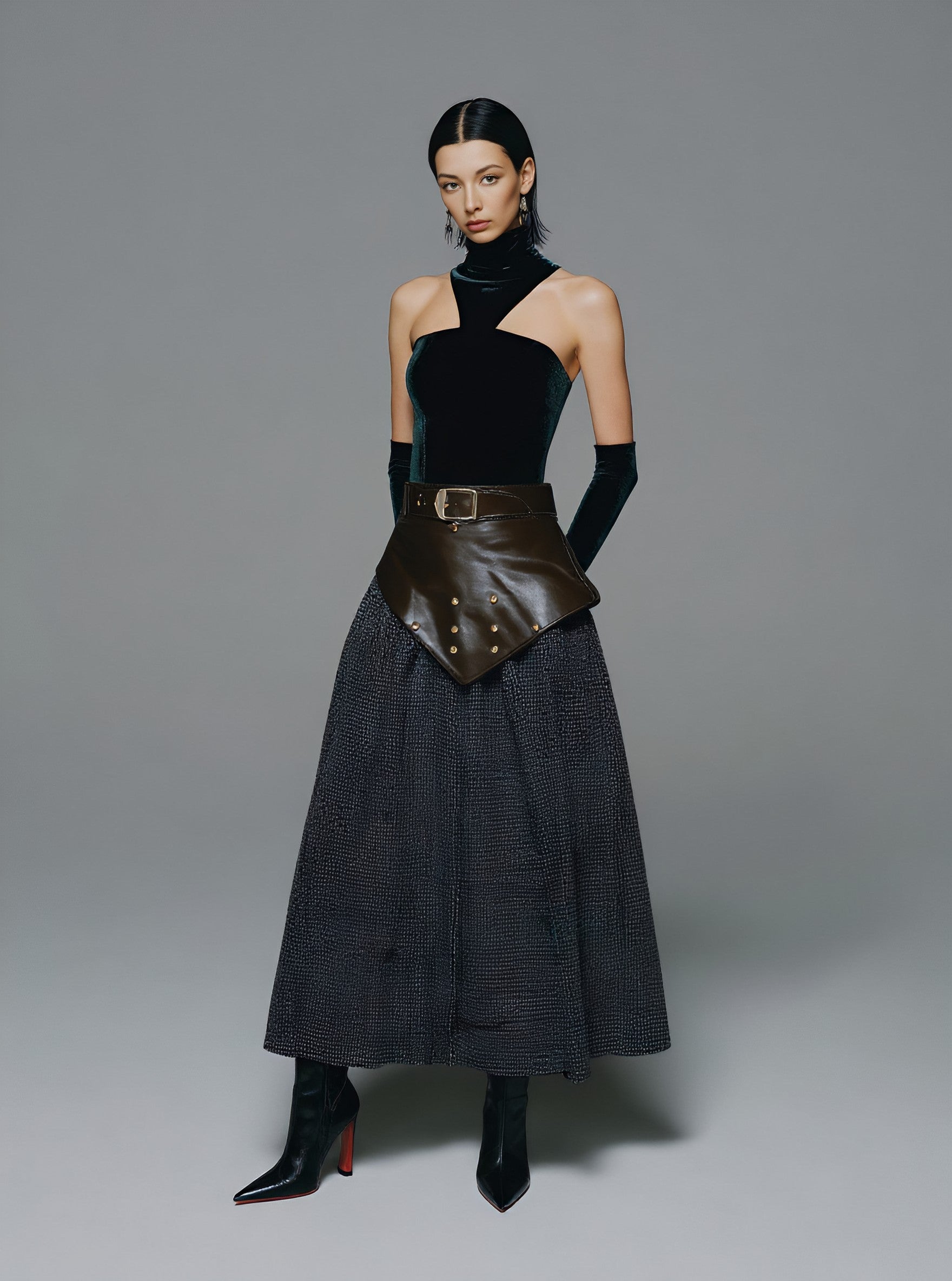 Winter Casual Loose Mid-Length Skirt Regular Waistline A-Line Skirt Women's Fashionable Winter Clothing