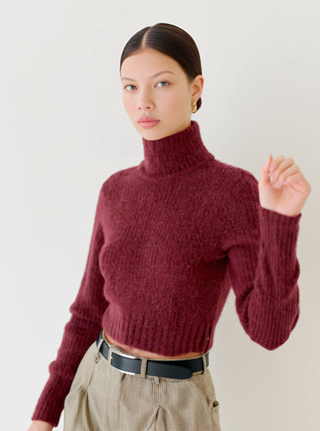 Winter Sweater Tight Fit Long Sleeve High Collar Casual Style Straight Tube Sleeve Regular Length Women's Top Fashion Clothing