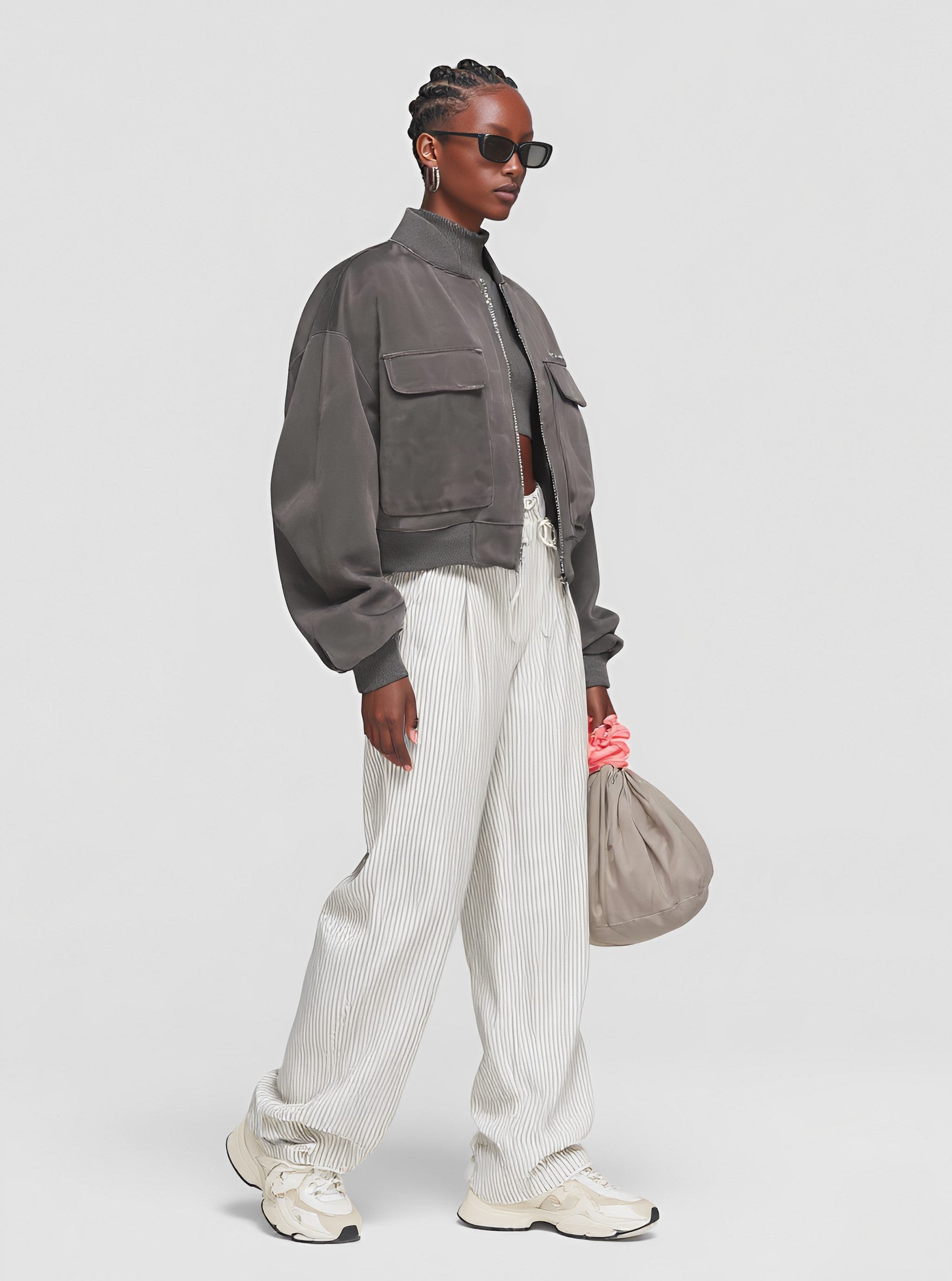 Casual Stand Collar Jacket Autumn Winter Clothes Women's Fashion Top Wear Comfortable Style Soft Material