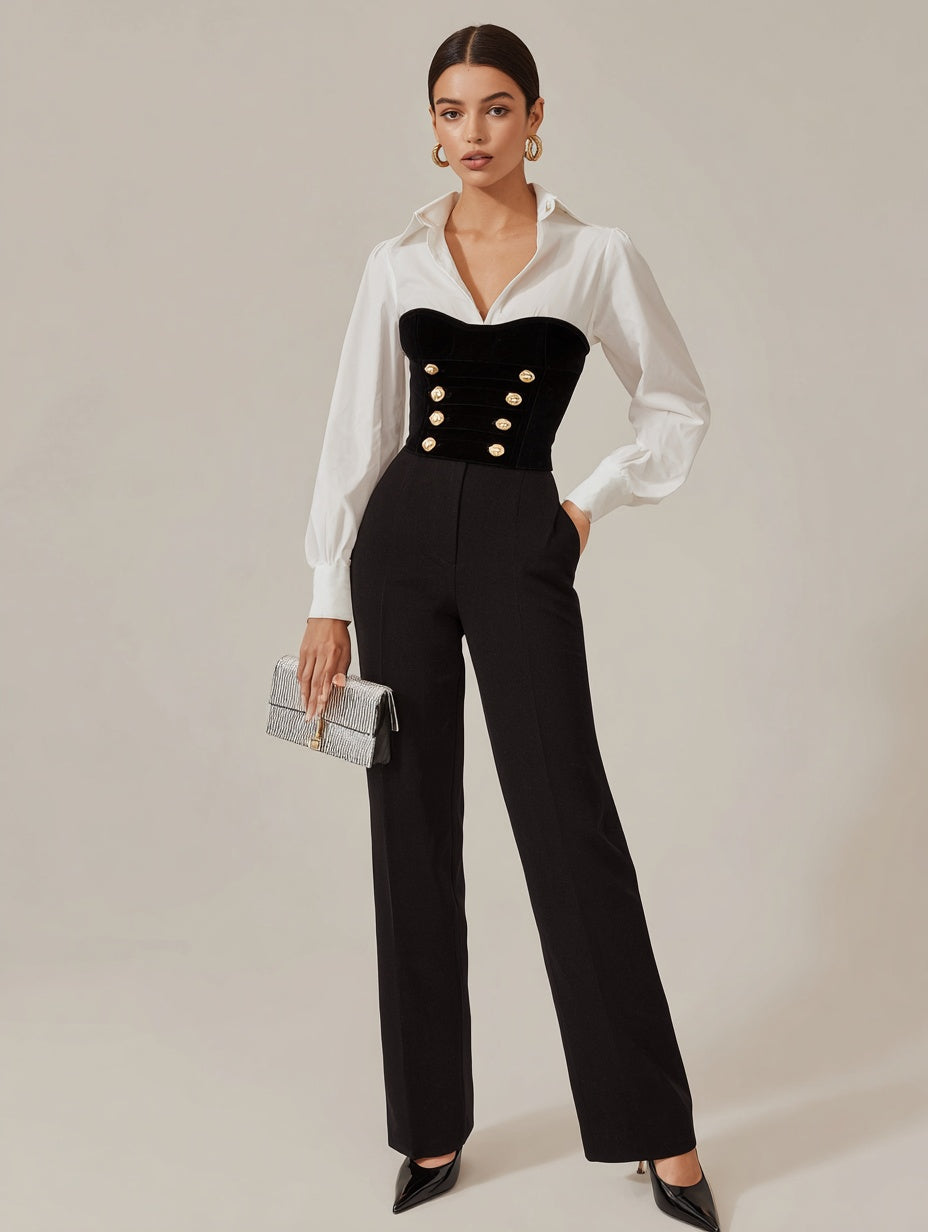 Autumn Blouses 2025 Women's Decent Patchwork Long Sleeve Shirt Collar Skinny Fit Daily Basic Blouses