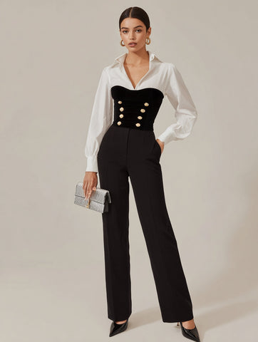 Autumn Blouses 2025 Women's Decent Patchwork Long Sleeve Shirt Collar Skinny Fit Daily Basic Blouses