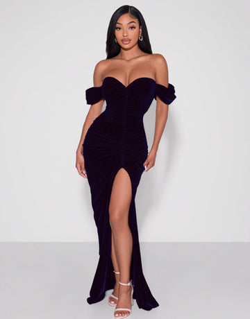 Women's 2025 Summer Fashion Dresses Sleeveless Off Shoulder Side Slit Plain Party Skinny Fit Dresses