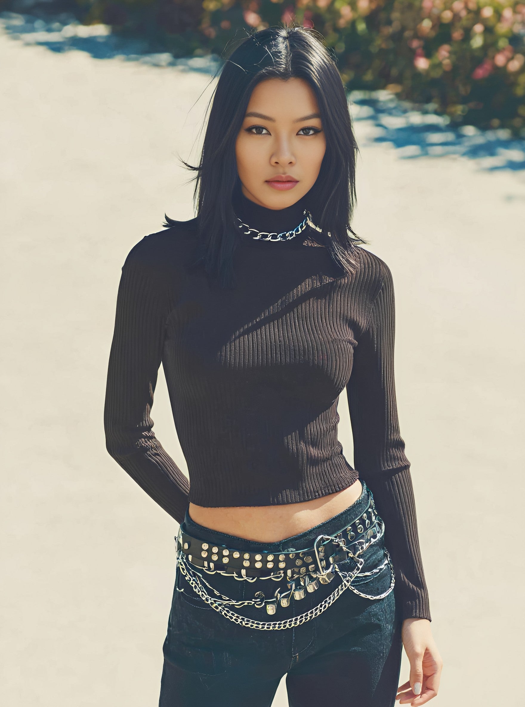 Retro Long Sleeve T-Shirt Autumn Winter Clothes Casual Short Style Straight Sleeve Women's Top Fashion Streetwear