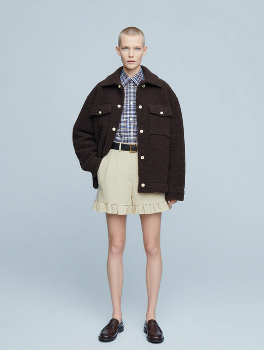 Women's Winter Jackets Autumn Winter Fashion 2025 Elegant Chic Plain Long Sleeve Turn-down Collar Casual Coats