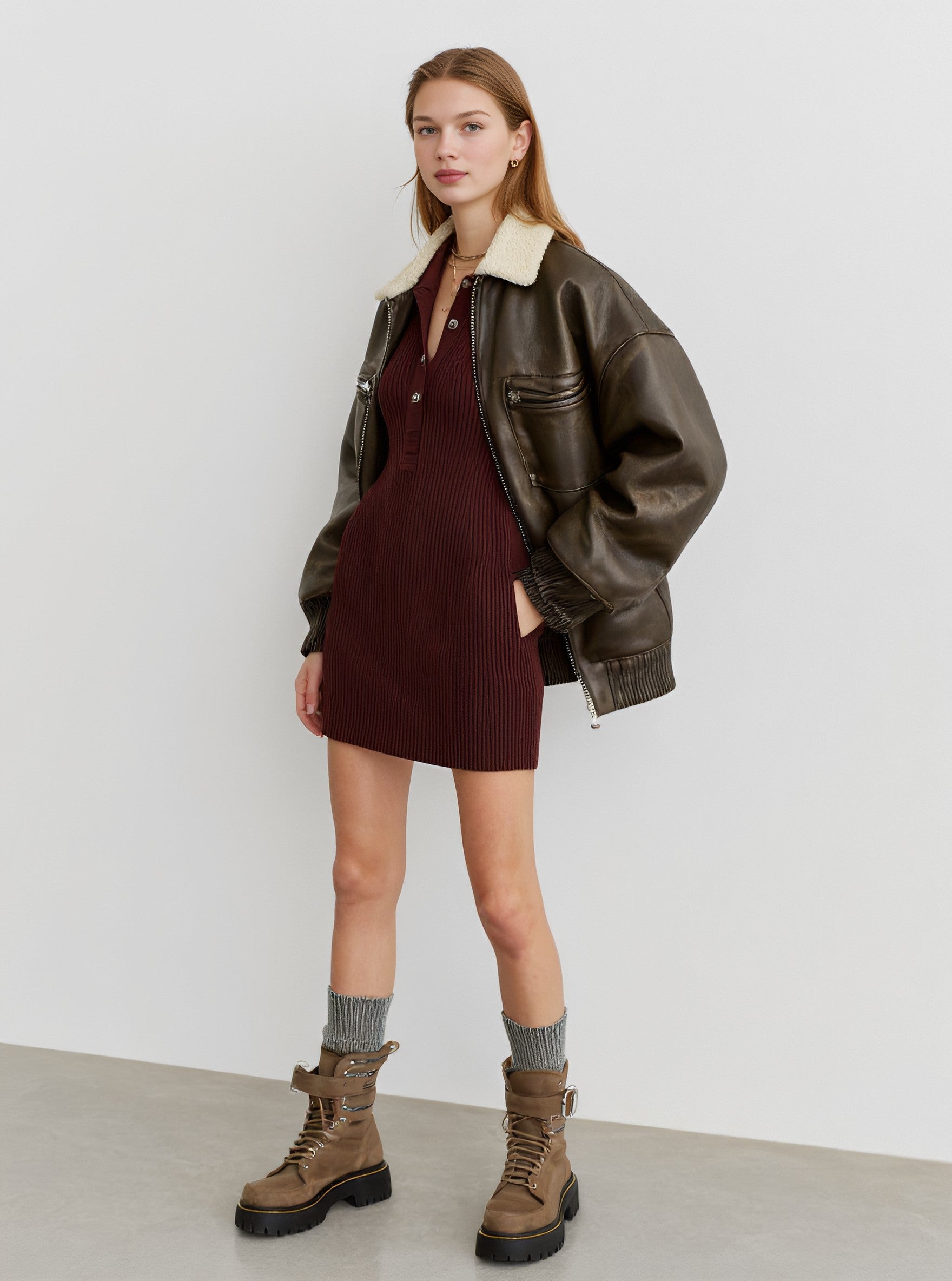 Women's Casual Leather Coat Winter Clothes Stylish Outerwear for Autumn And Winter Seasons