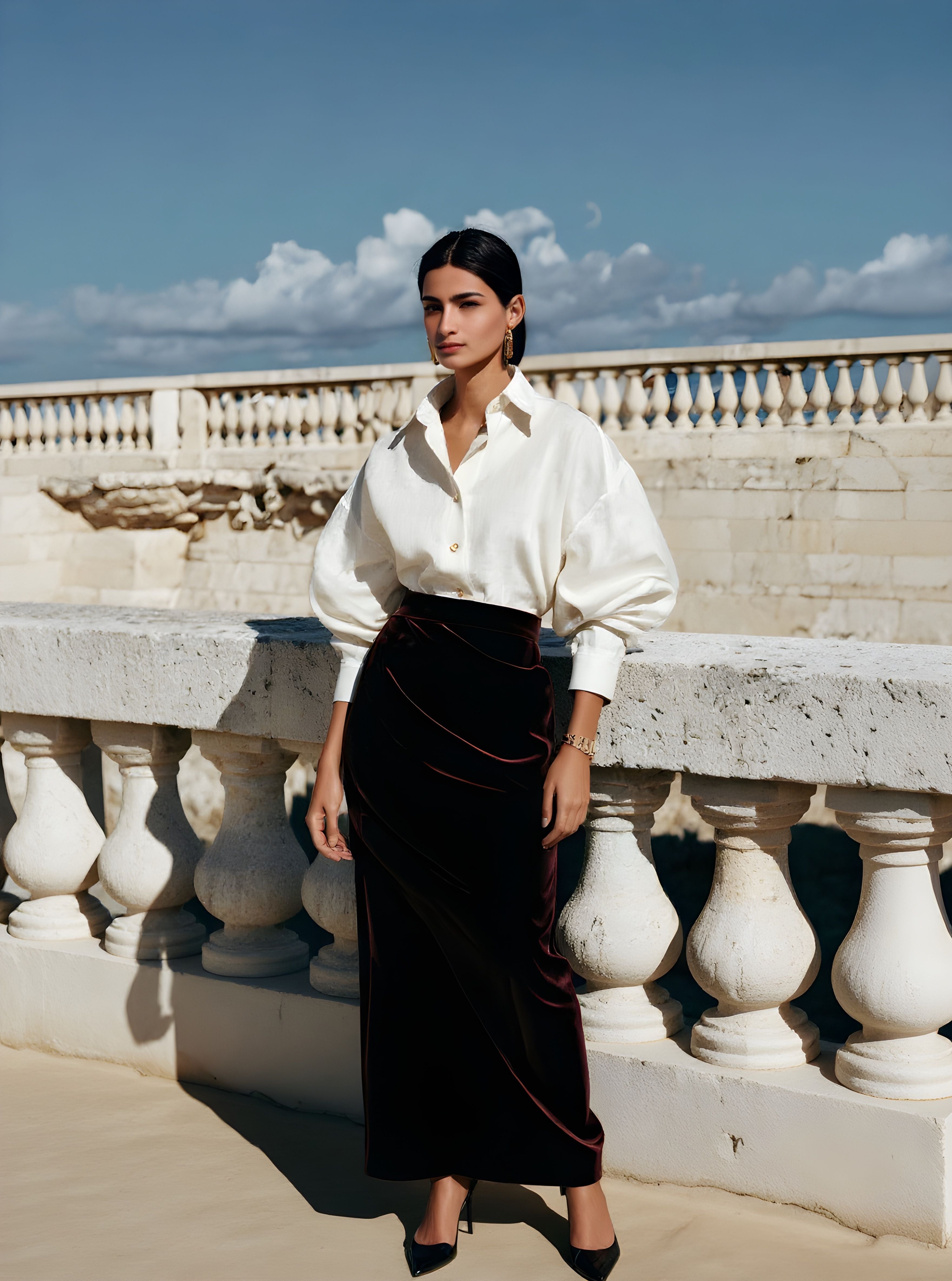 Women's Shirts 2025 Autumn Casual Simple Plain Single Breasted Button Front Lantern Sleeve Shirt Collar Daily Shirts