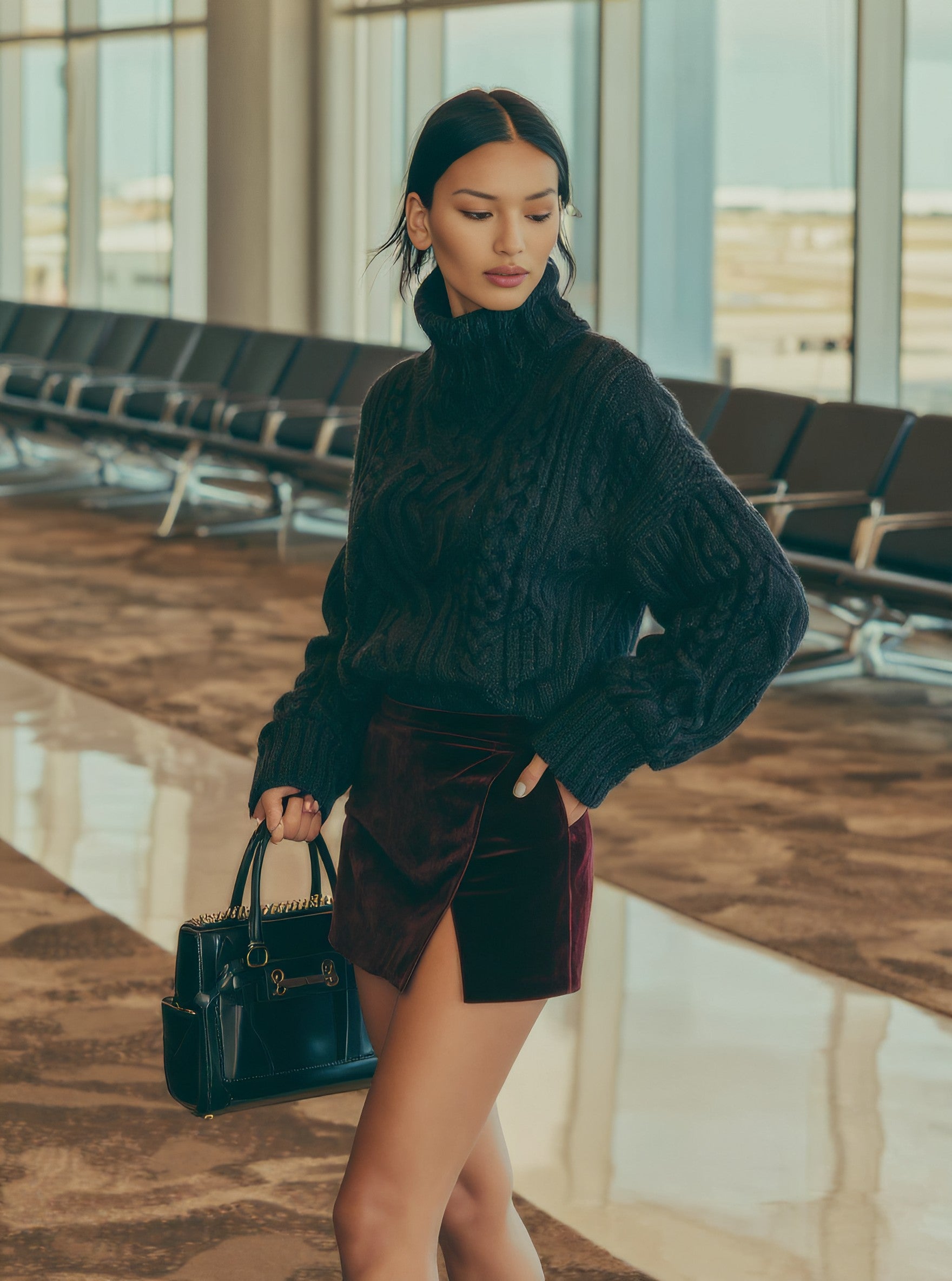 Loose Fit Winter Sweater Long Sleeve Round Neck Casual Style Straight Sleeve Length Regular Coat For Women