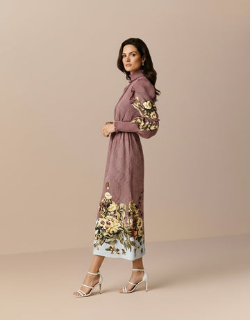 Autumn Winter Casual Dress Mid-Length A-Line Skirt Round Neck Lamb Sleeve Body-Fitting Women's Clothing