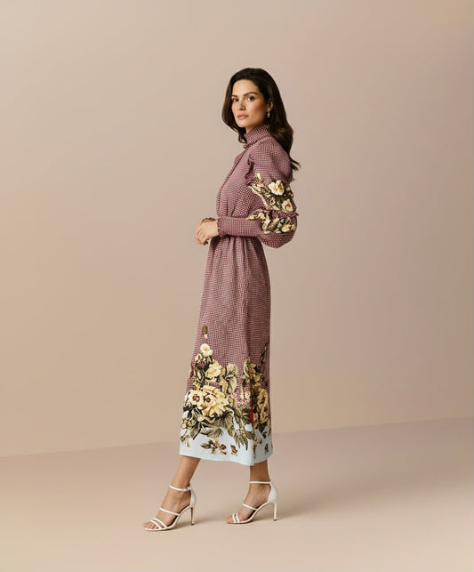 Autumn Winter Casual Dress Mid-Length A-Line Skirt Round Neck Lamb Sleeve Body-Fitting Women's Clothing