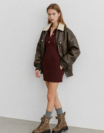 Women's Casual Leather Coat Winter Clothes Stylish Outerwear for Autumn And Winter Seasons