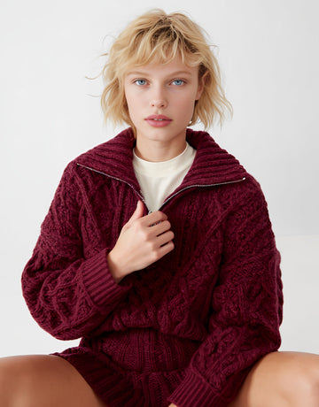 Loose Fit Long Sleeve Sweater Casual Style Turn-down Collar Straight Tube Sleeve Winter Clothes Women's Top Fashion Trend