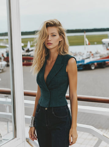 Casual V Neck Vest Spring Dress Autumn Fashion Women's Top Comfortable Breathable Material Stylish Versatile Design