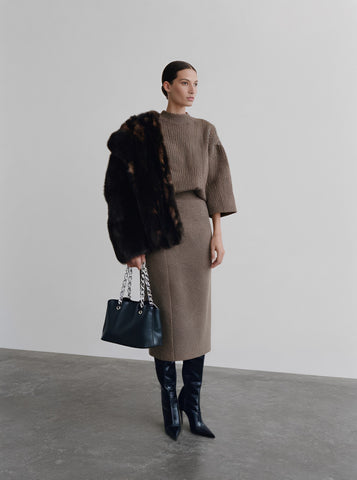 Fur One Women's Casual Style Fur Coat Winter Clothes Integrated Leather And Fur Jacket