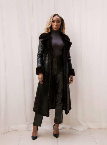 Women's Casual Leather Coat Autumn Winter Fashion Outerwear Stylish Windbreaker