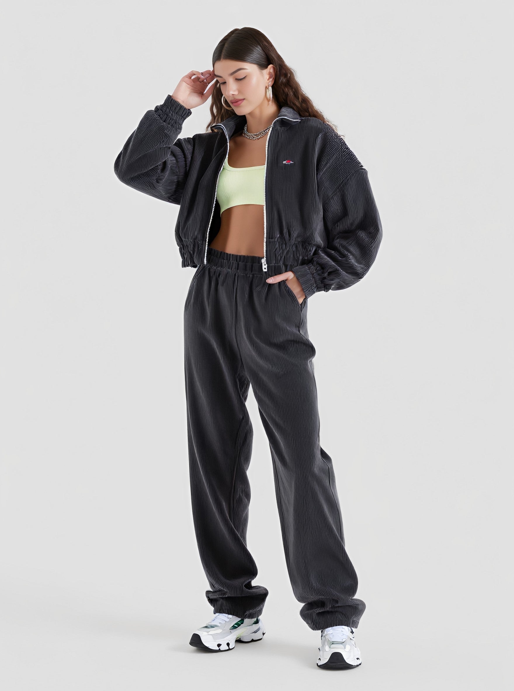 Autumn Winter Casual Fit Suit Trousers Women's Fashion Ensemble Long Pants Set Comfortable Style For  Leisure