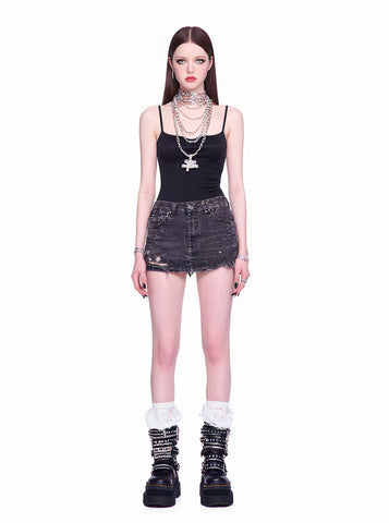 Denim Shorts Tight Fit Casual Style Mid Waist Short Length Comfortable Jeans Pants For Women Autumn Fashion