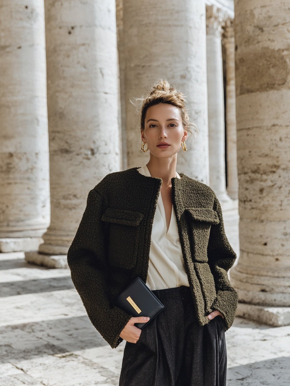 Women's Winter Jackets Autumn Winter Elegant Edgy 2025 Trendy Plain Long Sleeve Round Neck Commute Coats