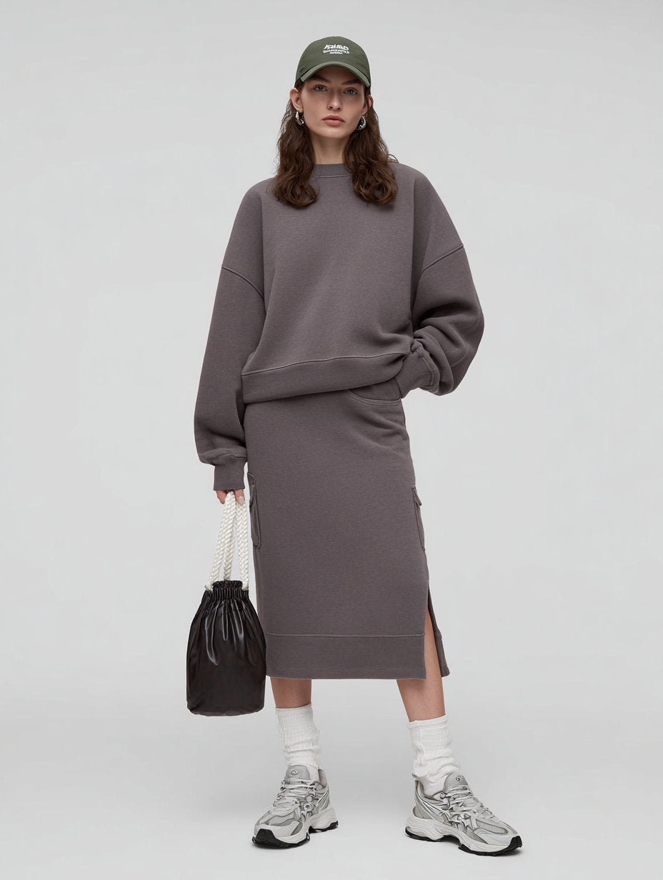 Casual Round Neck Suit Skirt Set Autumn Winter Clothes Comfortable Fashion Women's Outfit Two-Piece Set For Fall And Winter