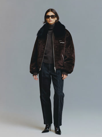 Fur One Women's Casual Style Fur Coat Winter Clothes Integrated Leather And Fur Outerwear