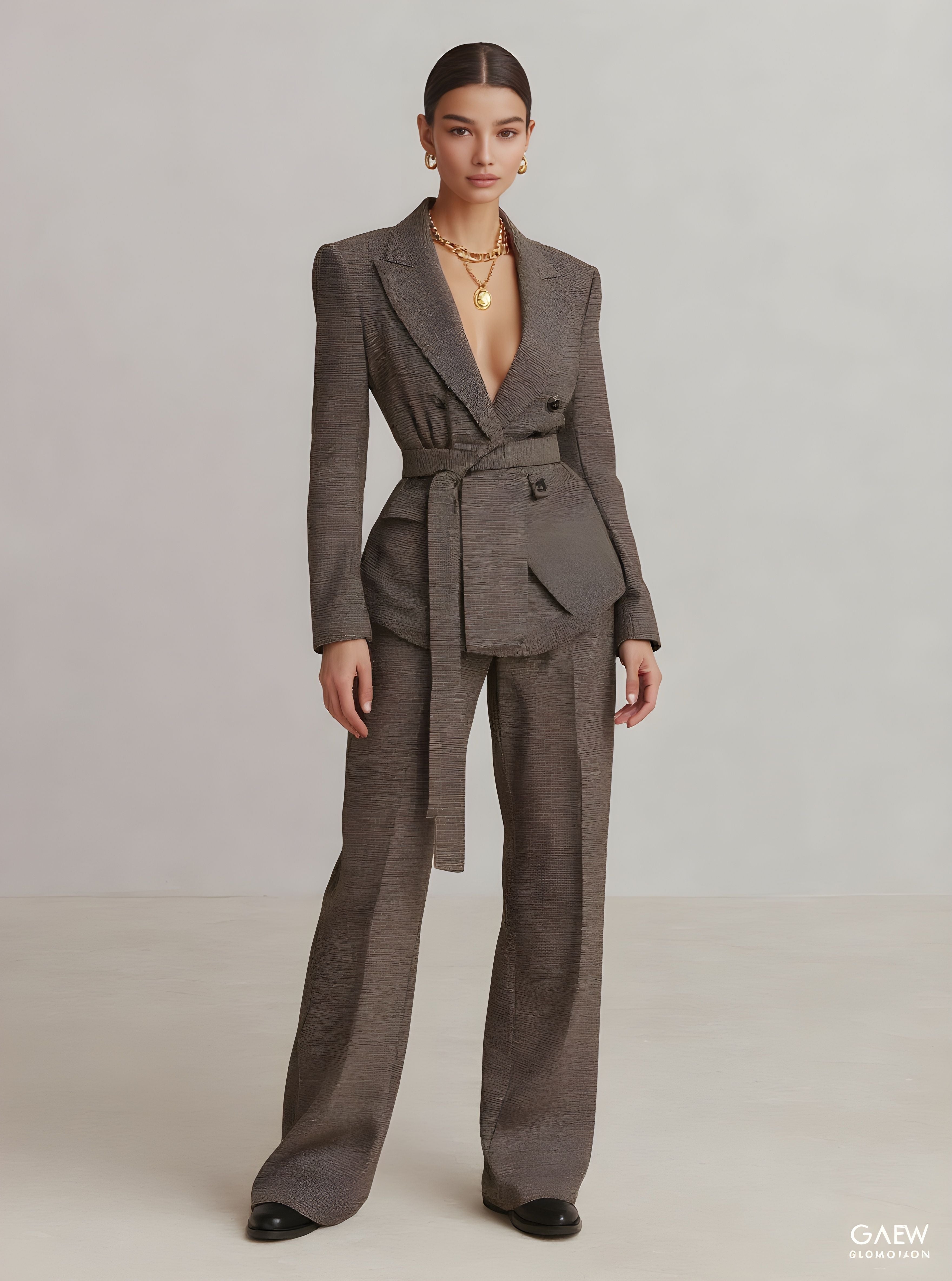 Women's Autumn Sets Casual Basics Solid Color Long Sleeve Lapel Blazers Natural Waist Full Length Straight Sets