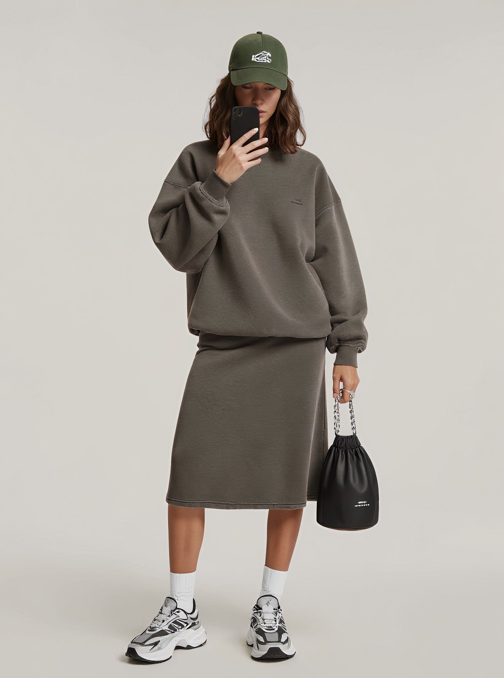 Casual Round Neck Suit Skirt Set Autumn Winter Clothes Comfortable Fashion Women's Outfit Two-Piece Set For Fall And Winter