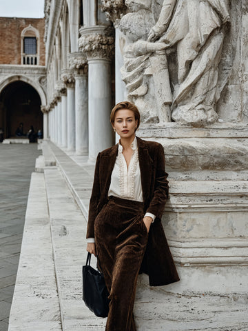 Women's Autumn Blazers Fashion Decent Solid Color Long Sleeve Lapel Office Lady Long Blazers