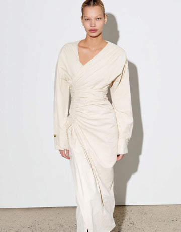 Autumn Dresses 2025 Women's Elegant Plain Long Sleeve V-Neck A-Line Midi Dating Dresses