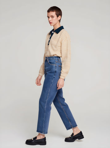 Women's T-Shirts Autumn Winter Fashion Daily 2025 Unique Stylish Striped Long Sleeve POLO Neck Casual T-Shirts