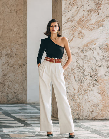 Women's Autumn Pants Basics
Modern High Waist Full Length Straight Casual Pants