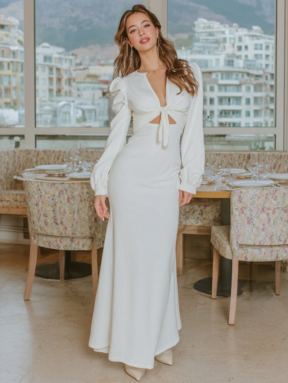 Women's Dresses Autumn Winter Daily 2025 Plain Long Sleeve V Neck Maxi Wrap Sexy Nightclub Dresses