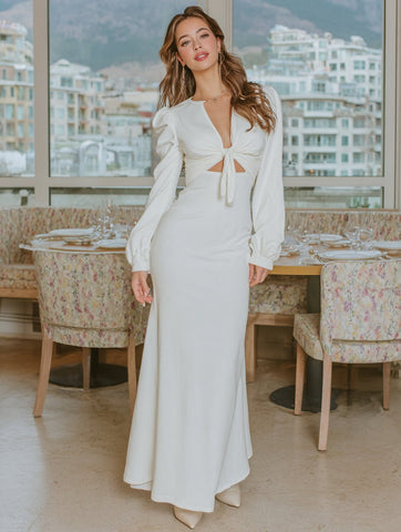 Women's Dresses Autumn Winter Daily 2025 Plain Long Sleeve V Neck Maxi Wrap Sexy Nightclub Dresses