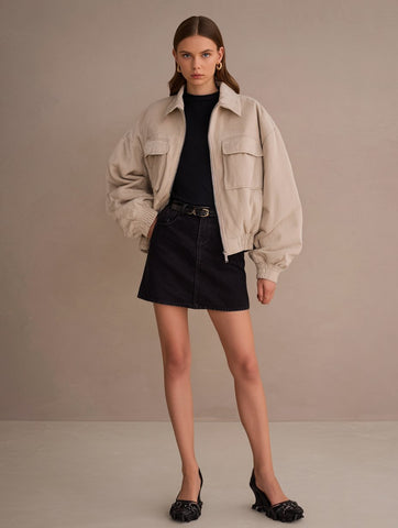 Women's 2025 Casual All Seasons Jackets Long Sleeve Lapel Plain Pocket Daily Loose Fit Jackets