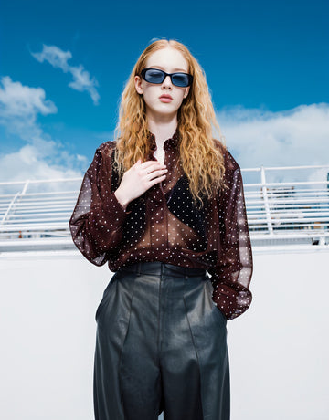 Casual Loose Round Neck Shirt Autumn Fashion Comfortable Regular Length Women's Top Style Classic Simple Polka Dot