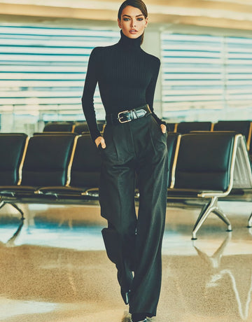 Casual Straight Leg Pants Full Length Mid Waist Fit Spring Dress Autumn Fashion Women's Bottom Wear Comfortable Trousers