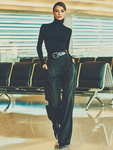 Casual Straight Leg Pants Full Length Mid Waist Fit Spring Dress Autumn Fashion Women's Bottom Wear Comfortable Trousers