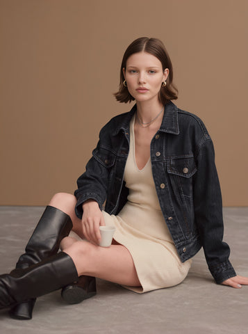 Casual Denim Jacket Autumn Style Women's Fashion Outerwear Casual Loose Fit Classic Blue Denim Coat For Ladies