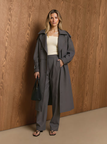 Long Overcoat Windbreaker Autumn Winter Commute Style Women's Long/Extra Long Length Top for Daily Commuting