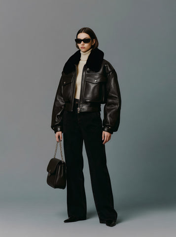 Fur One Women's Casual Style Winter Clothes Fur And Leather Integrated Outerwear