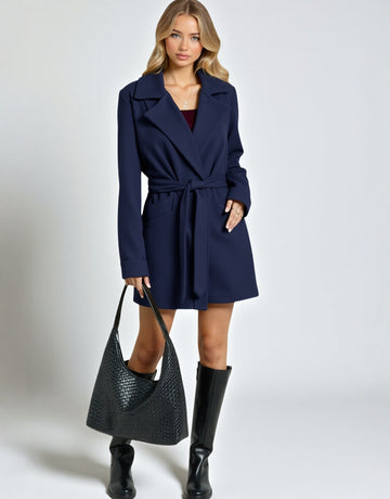 Women's Coats Winter Fashion Comfortable Decent 2025 Plaid Lace-Up French Lapel Long Sleeve Street Daily Coats