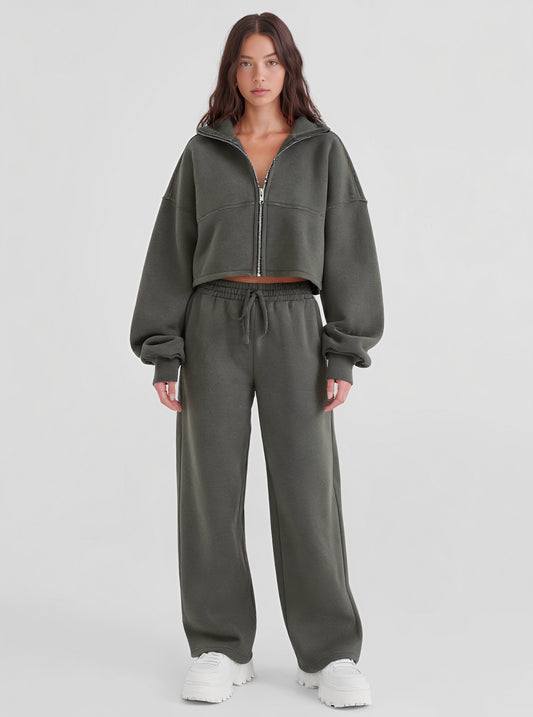 Autumn Winter Casual Fit Suit Trousers Women's Fashion Ensemble Long Pants Set Comfortable Style For Leisure