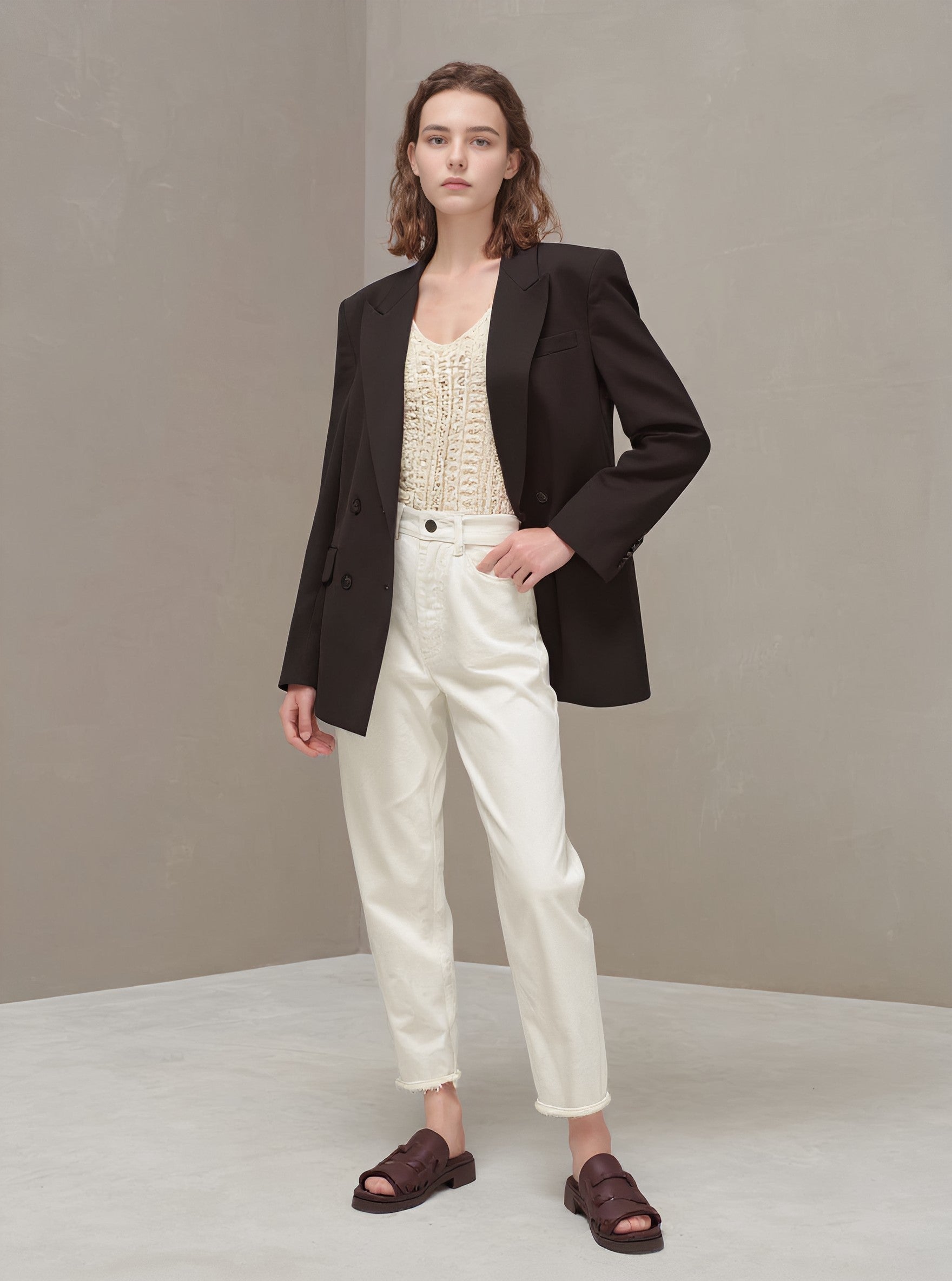 Loose Casual Long Sleeve Straight Tube Arm Autumn Suit Women's Fashion Top Comfortable Regular Length Outerwear