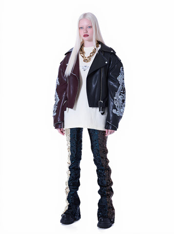 Casual Leather Coat Autumn Style Women's Fashion Outerwear Coat Long Sleeve Zipper Closure Casual Leather Jacket