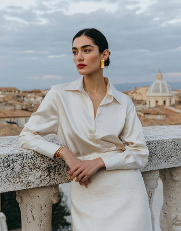 Women's Shirts 2025 Autumn Basics Simple Plain Single Breasted Button Front Cuff Sleeve Shirt Collar Daily Shirts