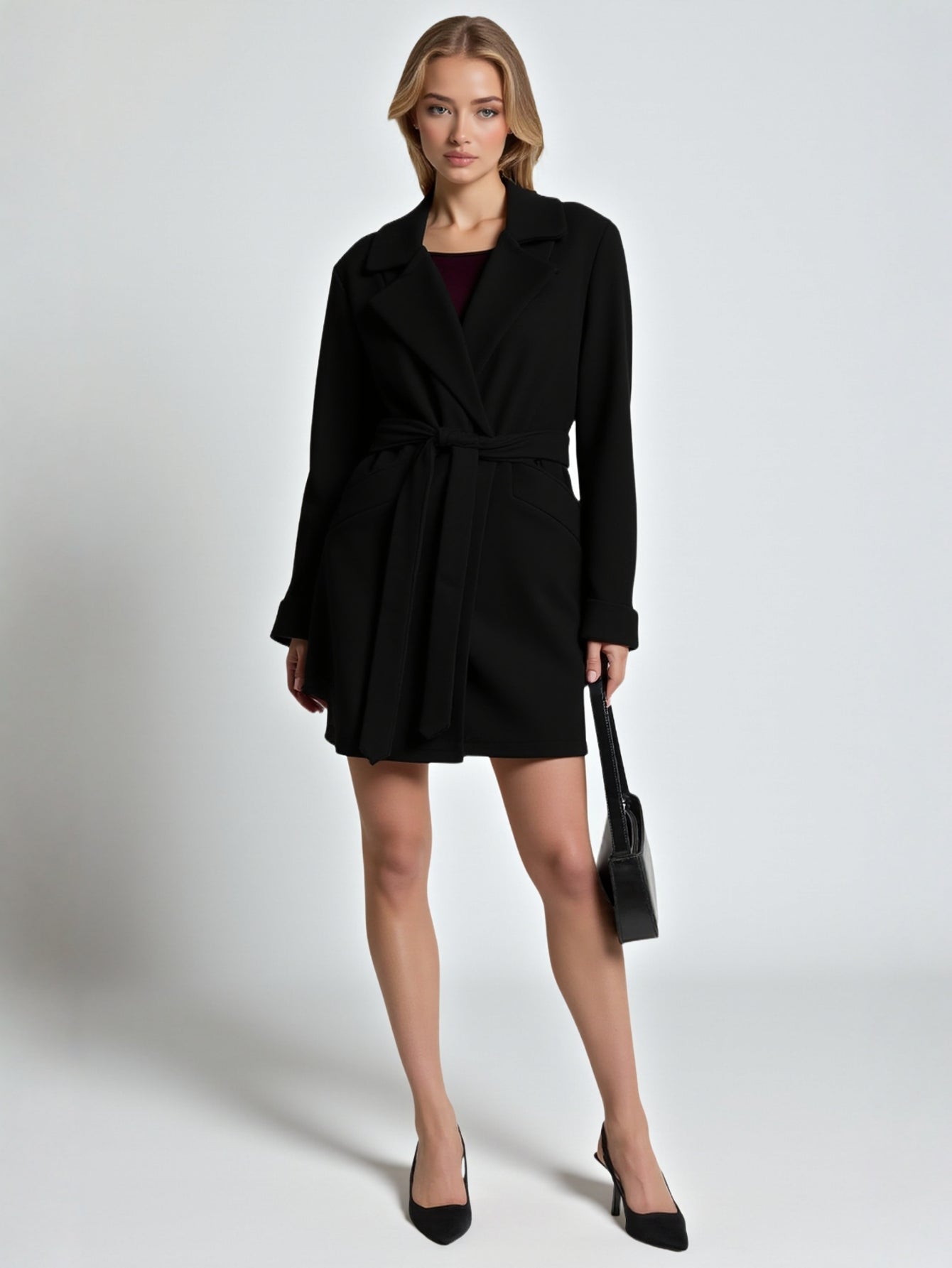 Women's Coats Winter Fashion Comfortable Decent 2025 Plaid Lace-Up French Lapel Long Sleeve Street Daily Coats