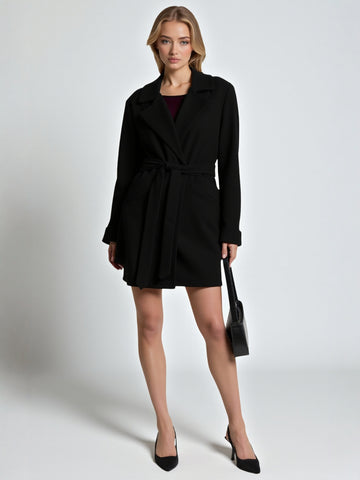 Women's Coats Winter Fashion Comfortable Decent 2025 Plaid Lace-Up French Lapel Long Sleeve Street Daily Coats