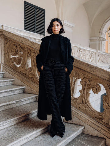 Autumn Trench Coat 2025 Women's Formal Plain Long Sleeve Lapel Office Lady Long Trench Coat