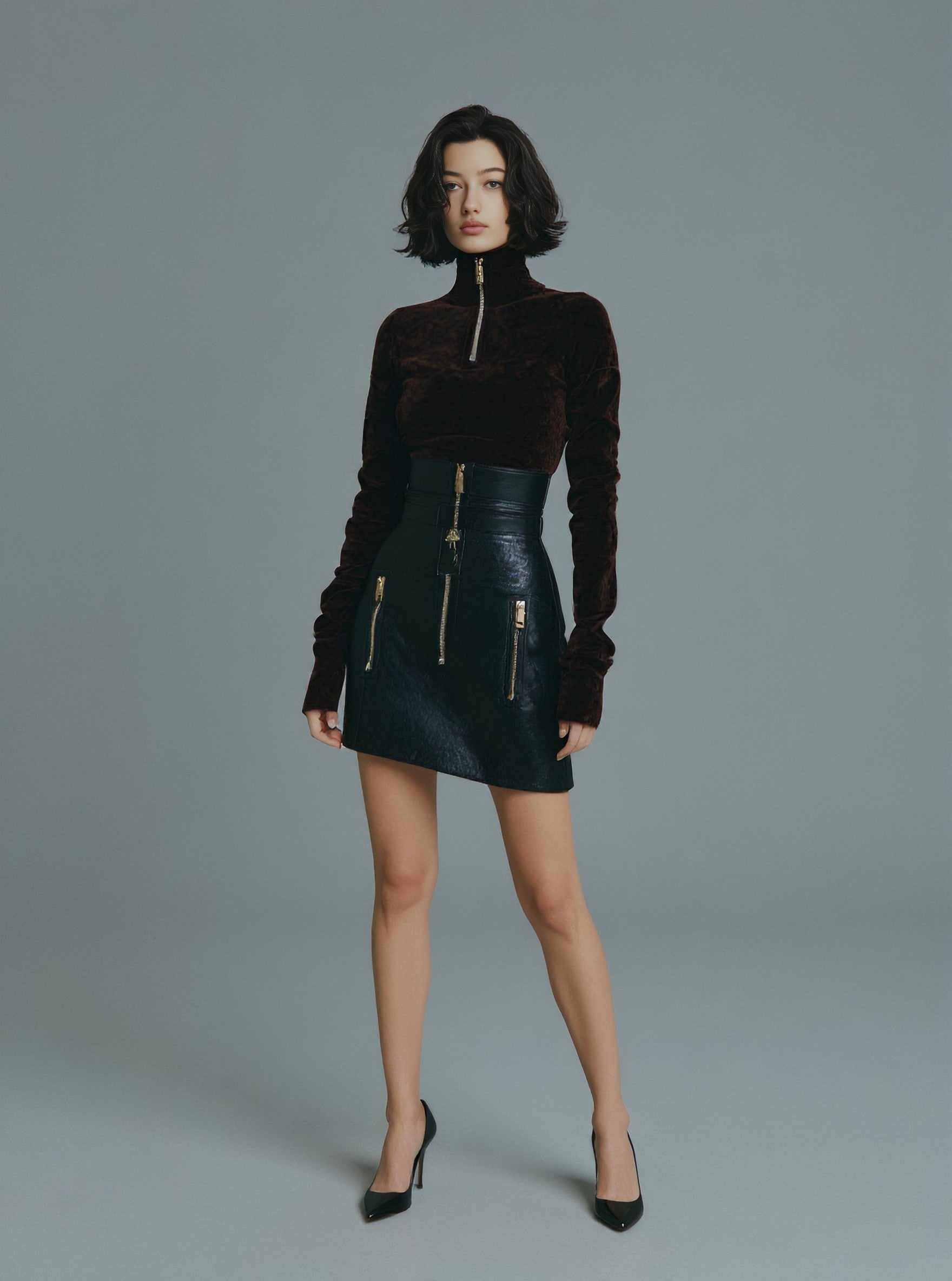 Winter Short Skirt Casual Tight Fit Waistline Bodycon Style Women's Half Skirt Fashionable Casual Wear for Autumn Season