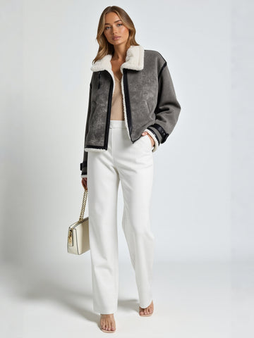 Winter Fashion Joker Loose Fit Double-Sided Jacket Coat European American Style Casual Outerwear for Women