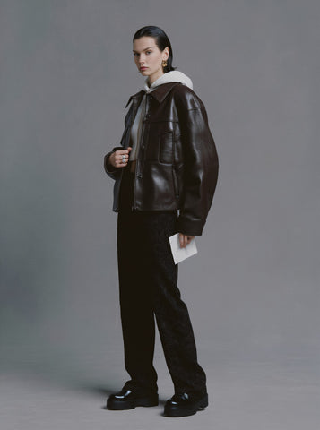 Women's Leather Coat Casual Style Winter Clothes Fashion Outerwear